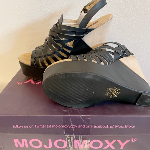 Mojo Moxy Apolo Leather Platform Wedge Heels/Sandals - Picture 7 of 9